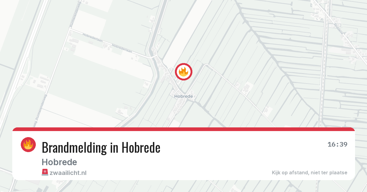 Brandmelding in Hobrede — 8 aug 2026