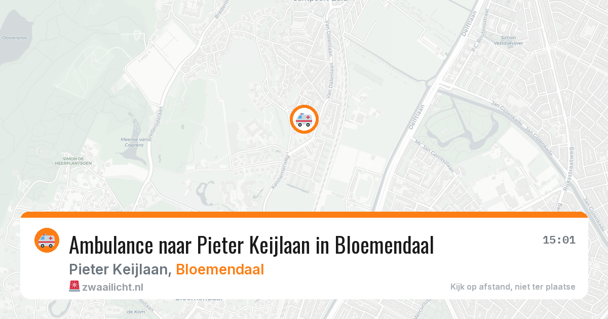 Ambulance naar Pieter Keijlaan in Bloemendaal — 23 mrt 2026