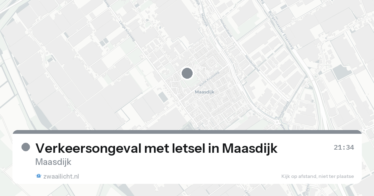 Verkeersongeval met letsel in Maasdijk — 17 aug 2026