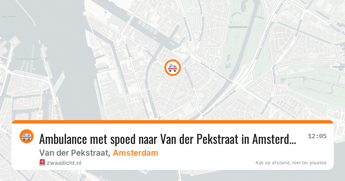 Ambulance met spoed naar Van der Pekstraat in Amsterdam — 7 jul 2026