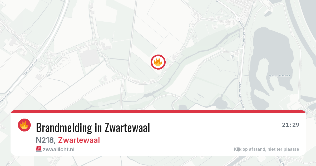 Brandmelding in Zwartewaal — 10 aug 2026