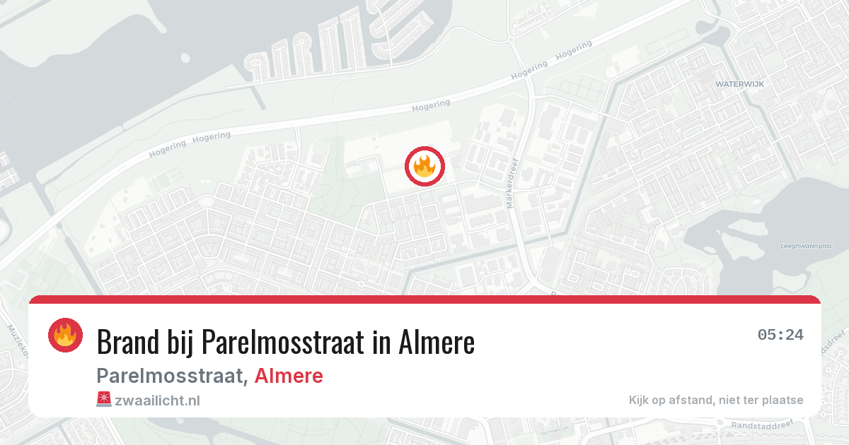 Brand bij Parelmosstraat in Almere — 17 jun 2026