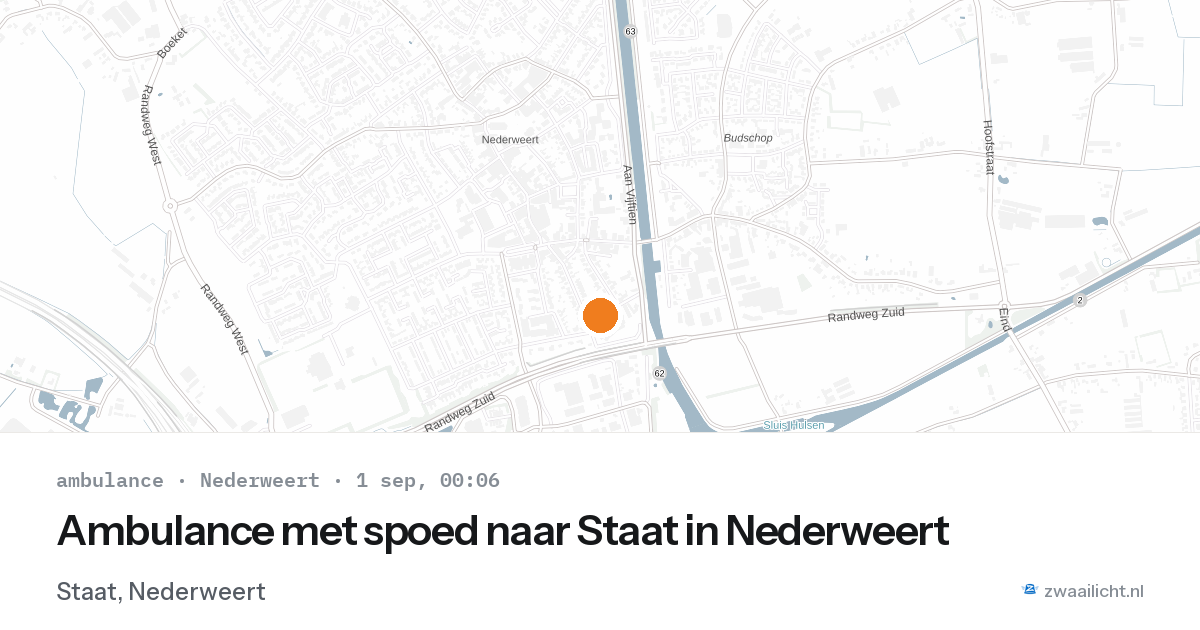 Ambulance met spoed naar Staat in Nederweert — 31 aug 2026