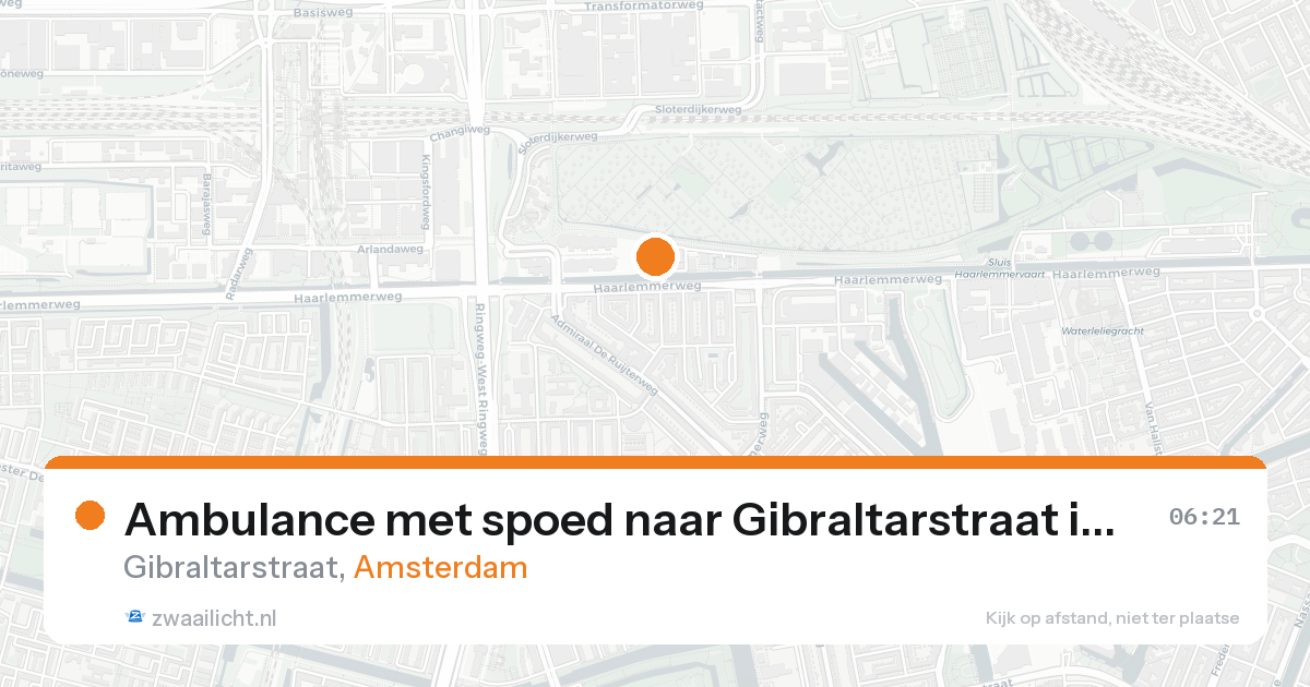 Ambulance met spoed naar Gibraltarstraat in Amsterdam — 24 aug 2026