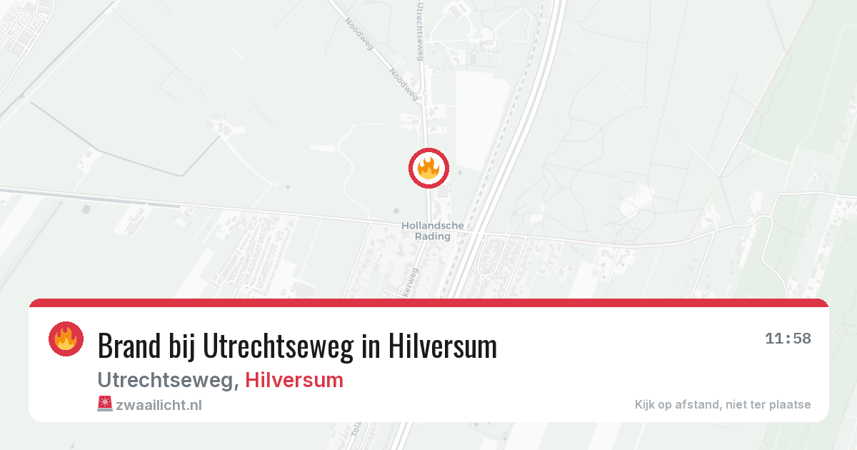 Brand bij Utrechtseweg in Hilversum — 28 jun 2026