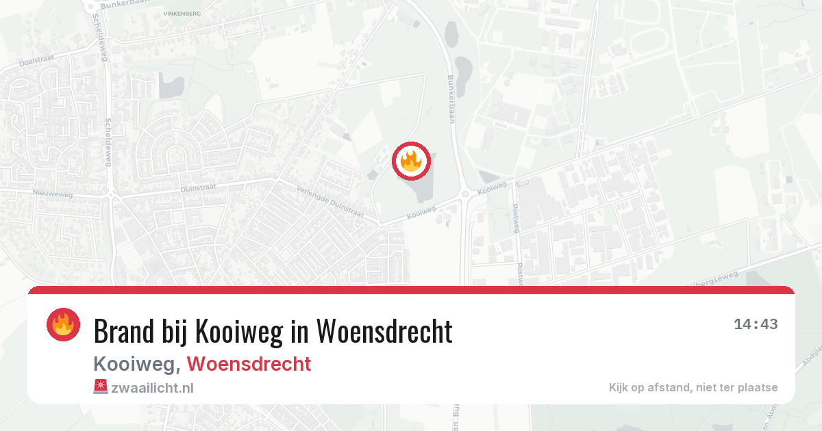 Brand bij Kooiweg in Woensdrecht — 16 mrt 2026