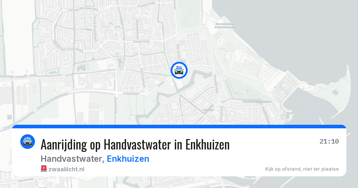 Aanrijding op Handvastwater in Enkhuizen — 18 jul 2026