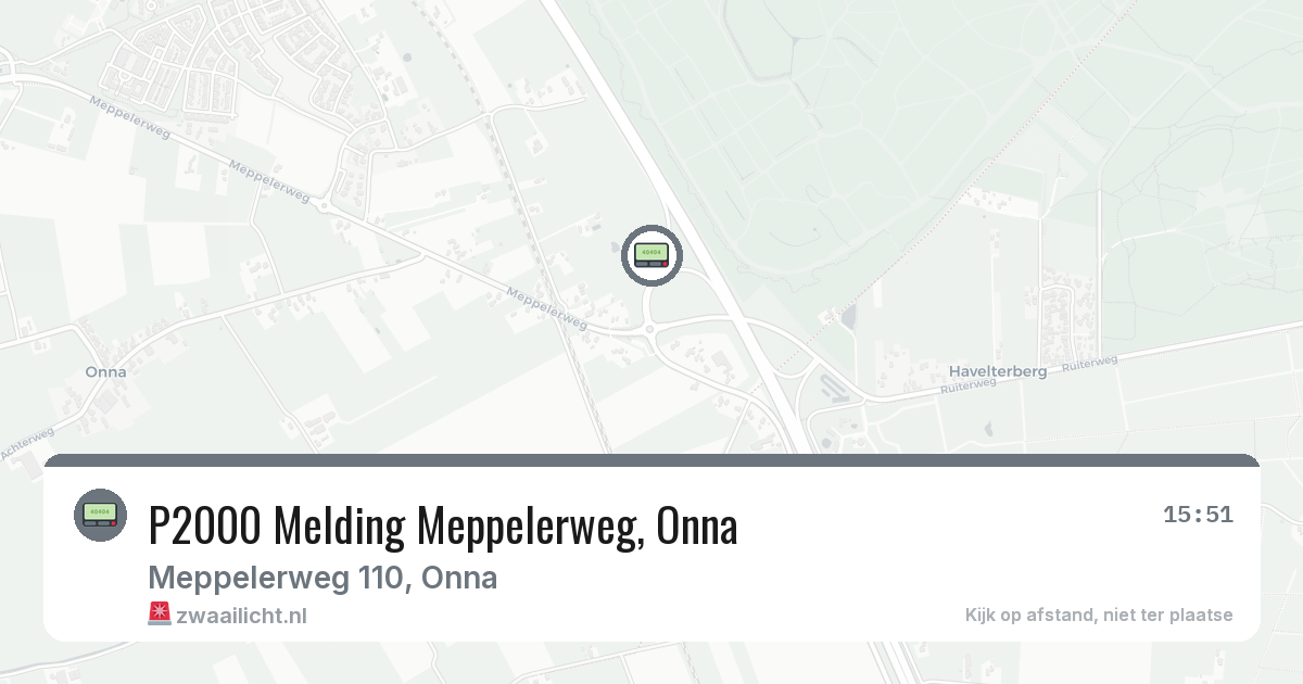 P2000 Melding Meppelerweg, Onna — 2 mrt 2026