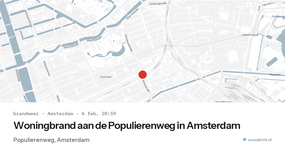 Woningbrand aan de Populierenweg in Amsterdam — 6 feb 2026