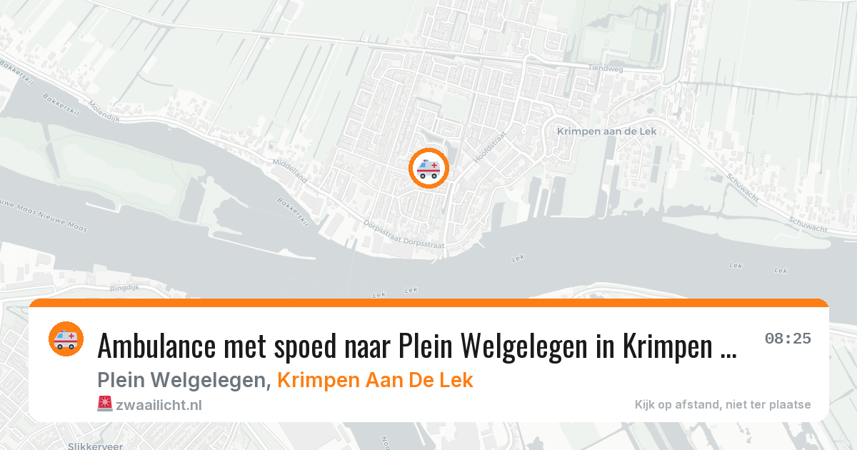 Ambulance met spoed naar Plein Welgelegen in Krimpen Aan De Lek — 2 jul 2026