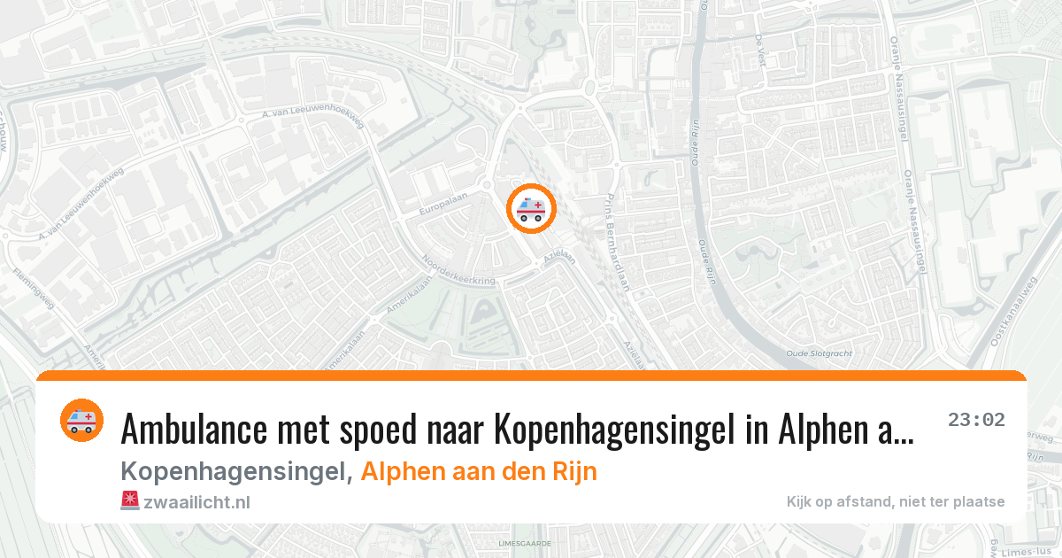 Ambulance met spoed naar Kopenhagensingel in Alphen aan den Rijn — 18 jun 2026