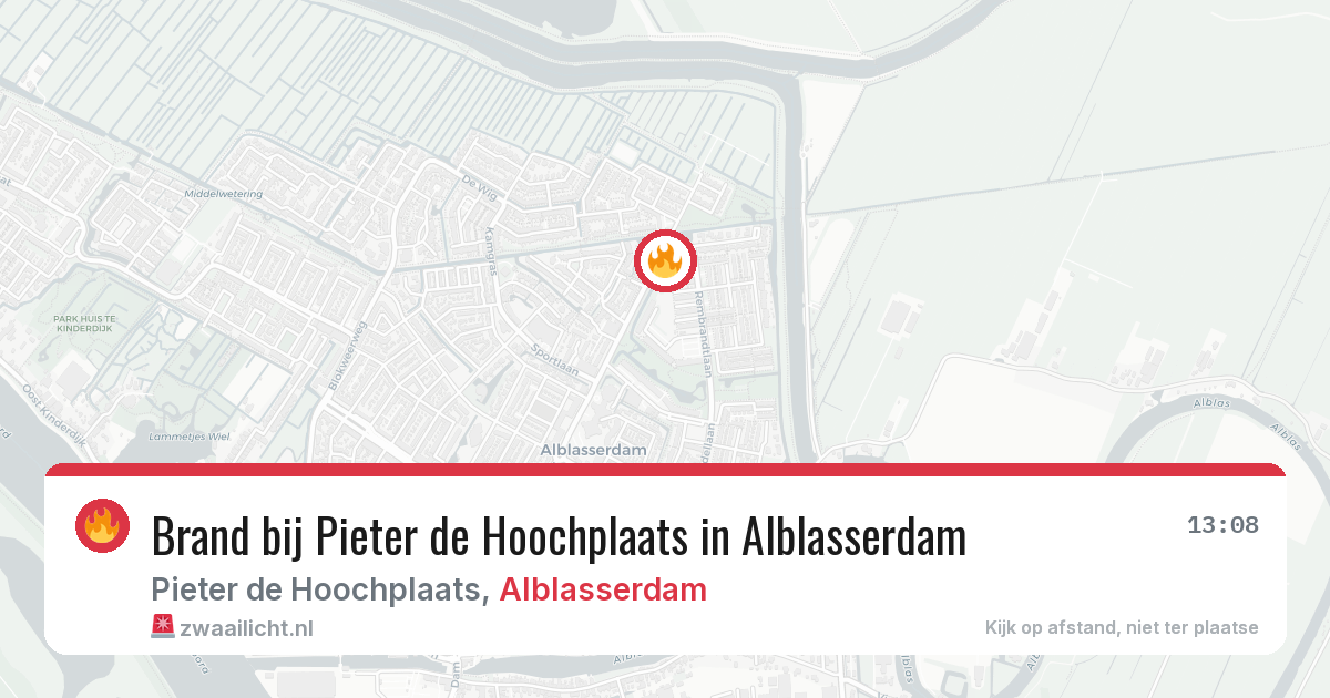Brand bij Pieter de Hoochplaats in Alblasserdam — 5 feb 2026