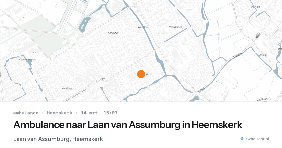 Ambulance naar Laan van Assumburg in Heemskerk — 14 mrt 2026