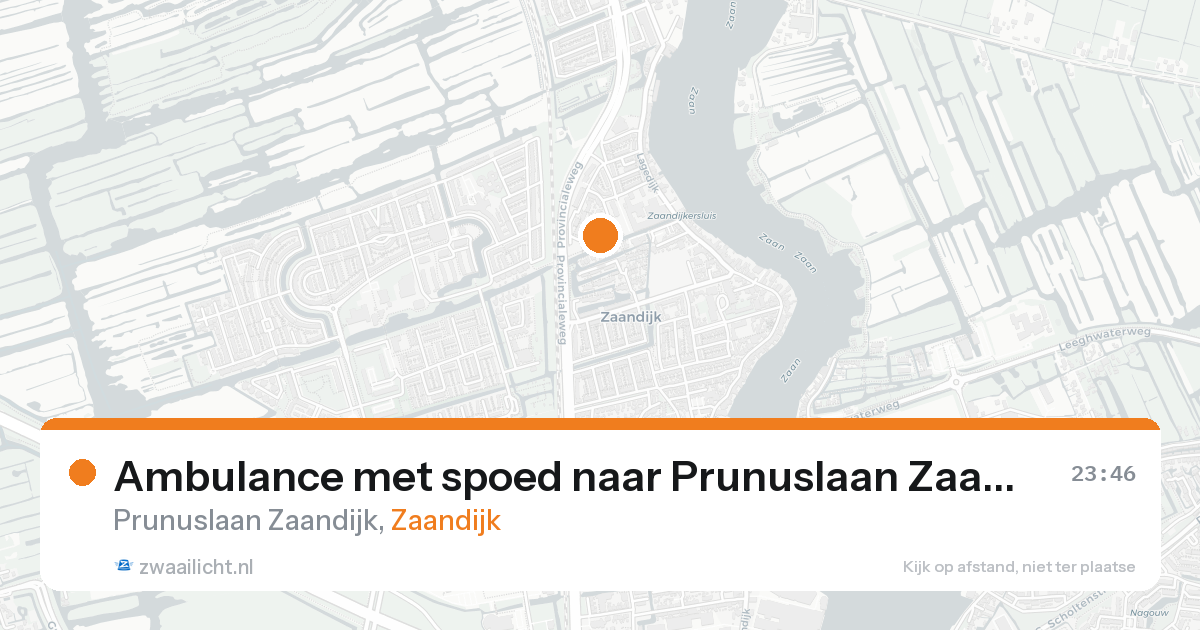 Ambulance met spoed naar Prunuslaan Zaandijk in Zaandijk — 21 aug 2026