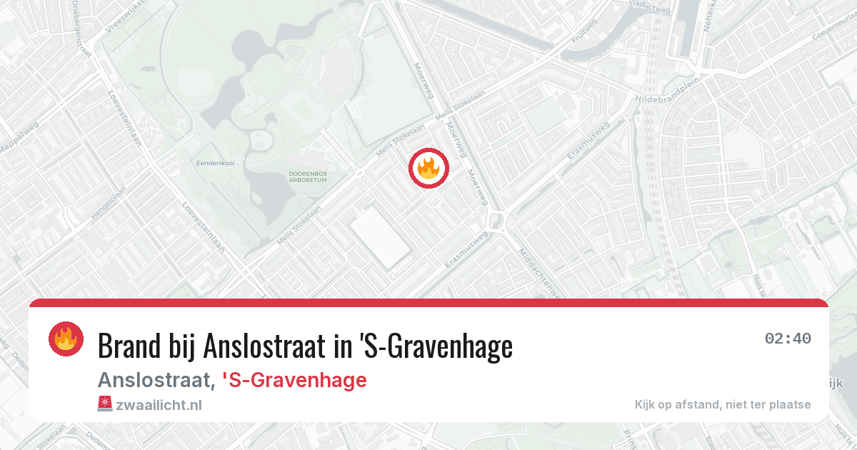 Brand bij Anslostraat in 'S-Gravenhage — 8 jul 2026