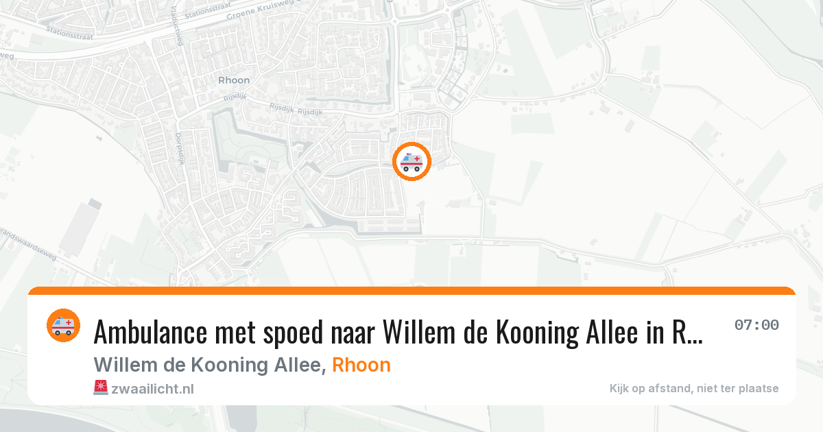 Ambulance met spoed naar Willem de Kooning Allee in Rhoon — 15 mrt 2026