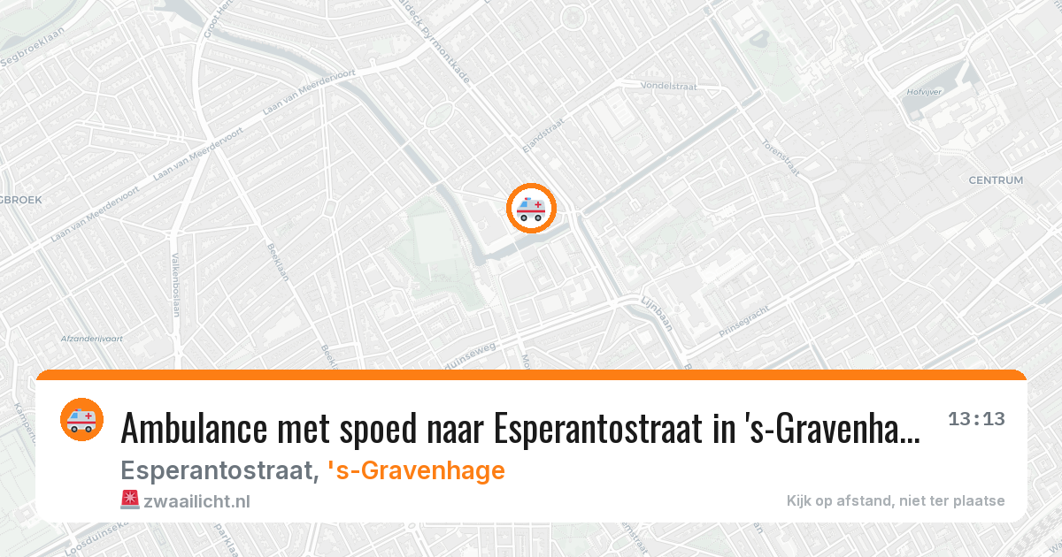 Ambulance met spoed naar Esperantostraat in 's-Gravenhage — 7 jun 2026