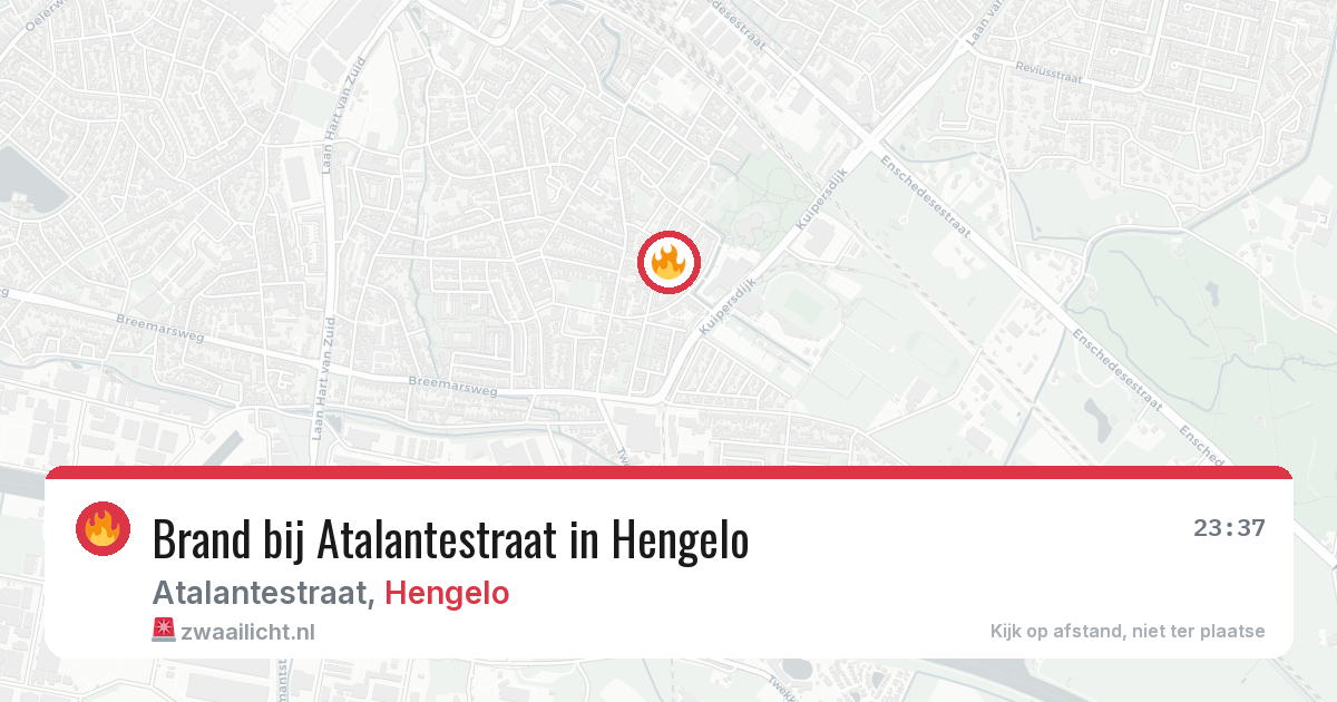 Brand bij Atalantestraat in Hengelo — 19 jun 2026