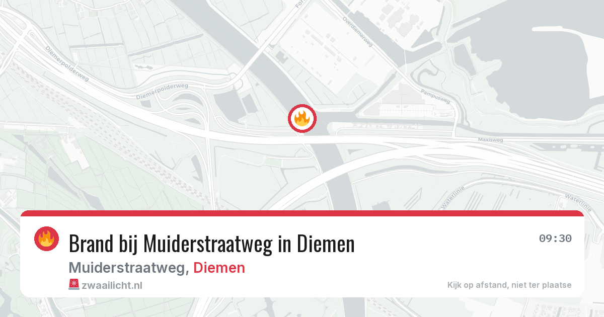 Brand bij Muiderstraatweg in Diemen — 24 mrt 2026