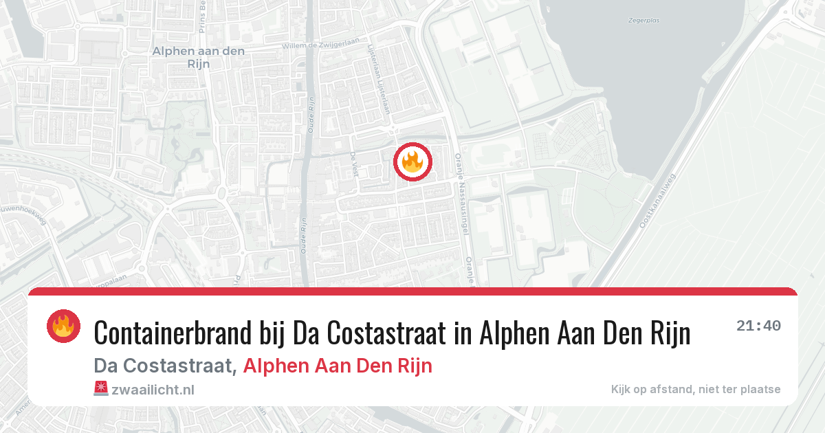 Containerbrand bij Da Costastraat in Alphen Aan Den Rijn — 5 jul 2026