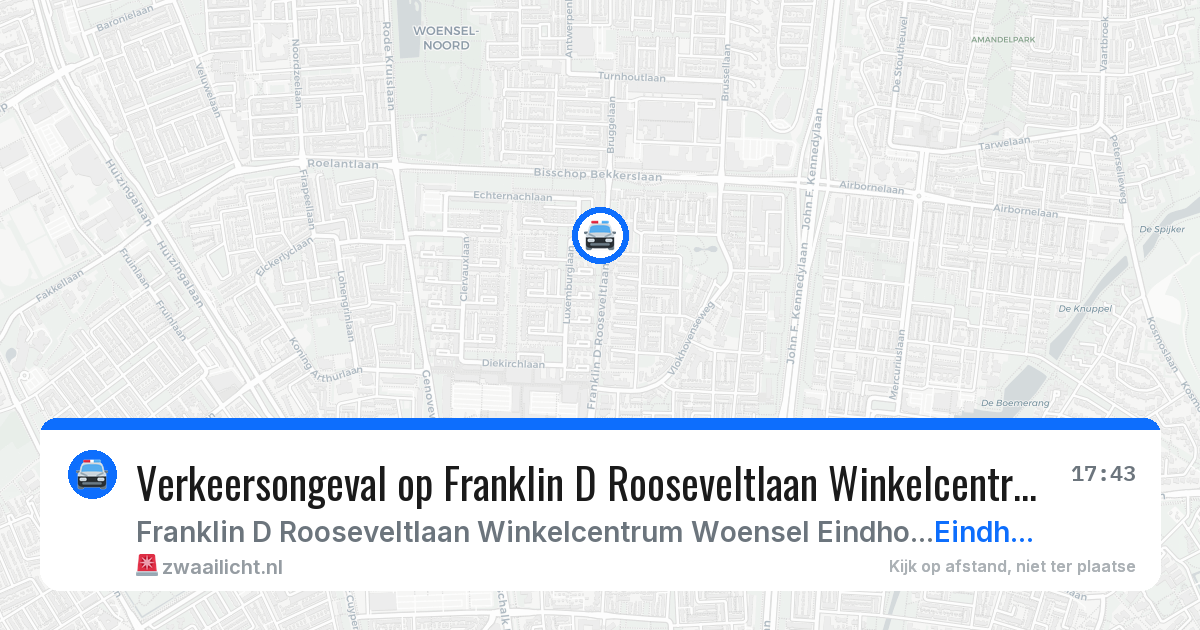 Verkeersongeval op Franklin D Rooseveltlaan Winkelcentrum Woensel Eindhoven in Eindhoven — 22 apr 2026
