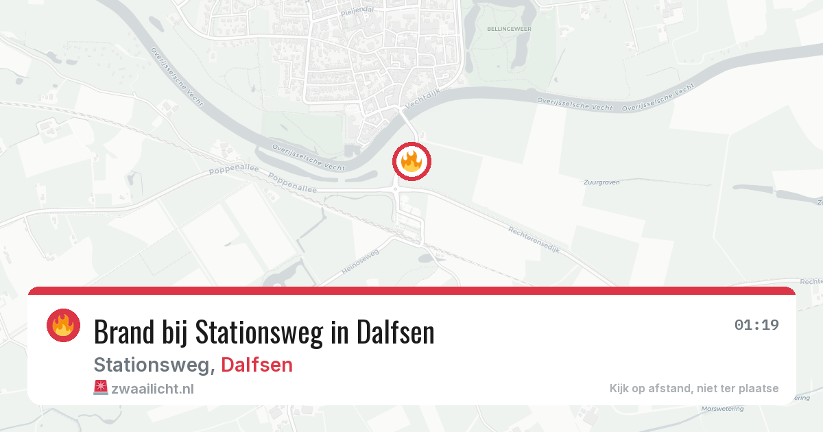 Brand bij Stationsweg in Dalfsen — 19 jun 2026