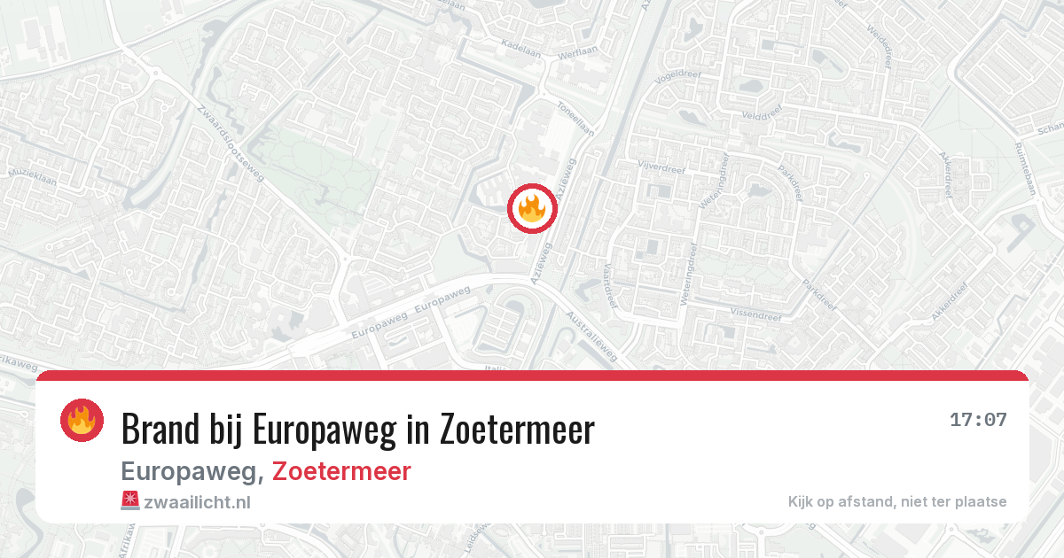 Brand bij Europaweg in Zoetermeer — 7 aug 2026
