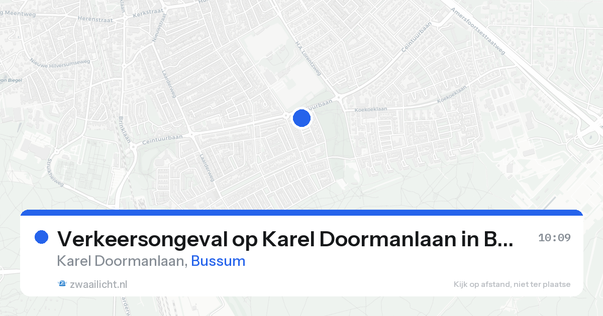 Verkeersongeval op Karel Doormanlaan in Bussum — 18 aug 2026