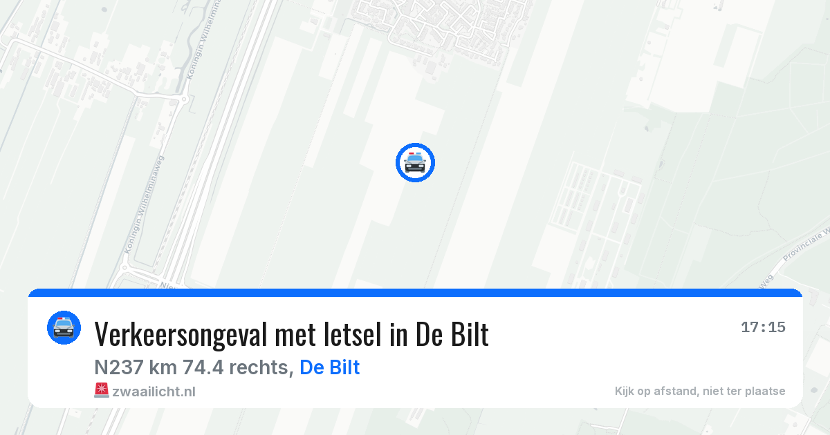 Verkeersongeval met letsel in De Bilt — 29 jun 2026
