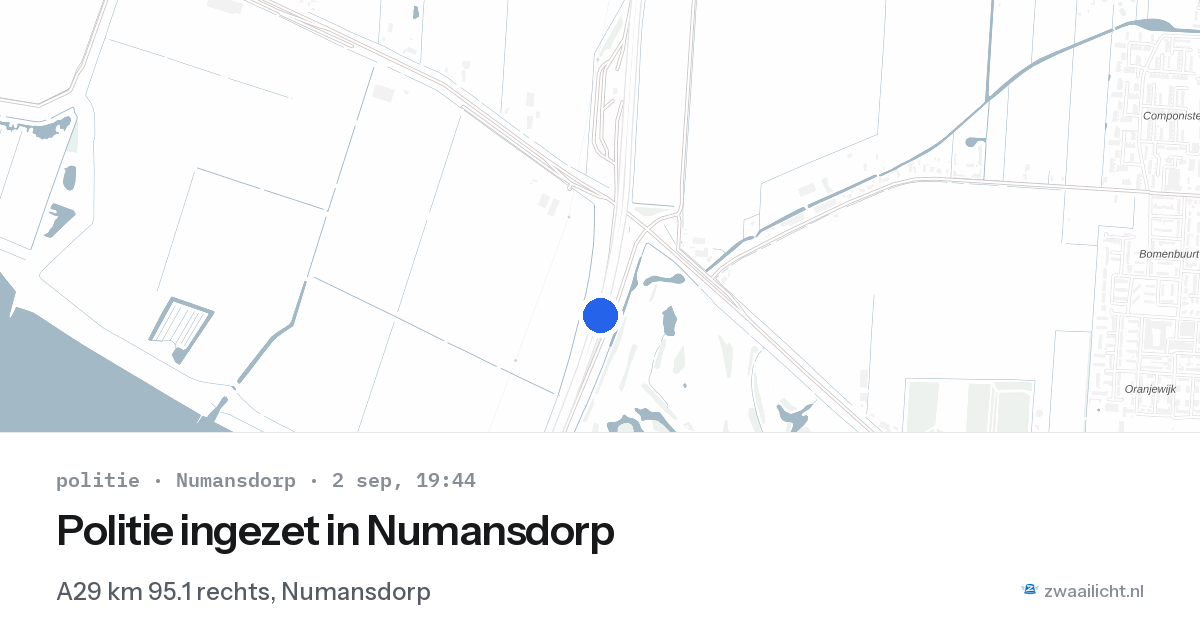 Politie ingezet in Numansdorp — 2 sep 2026 | 🚨 Zwaailicht.nl