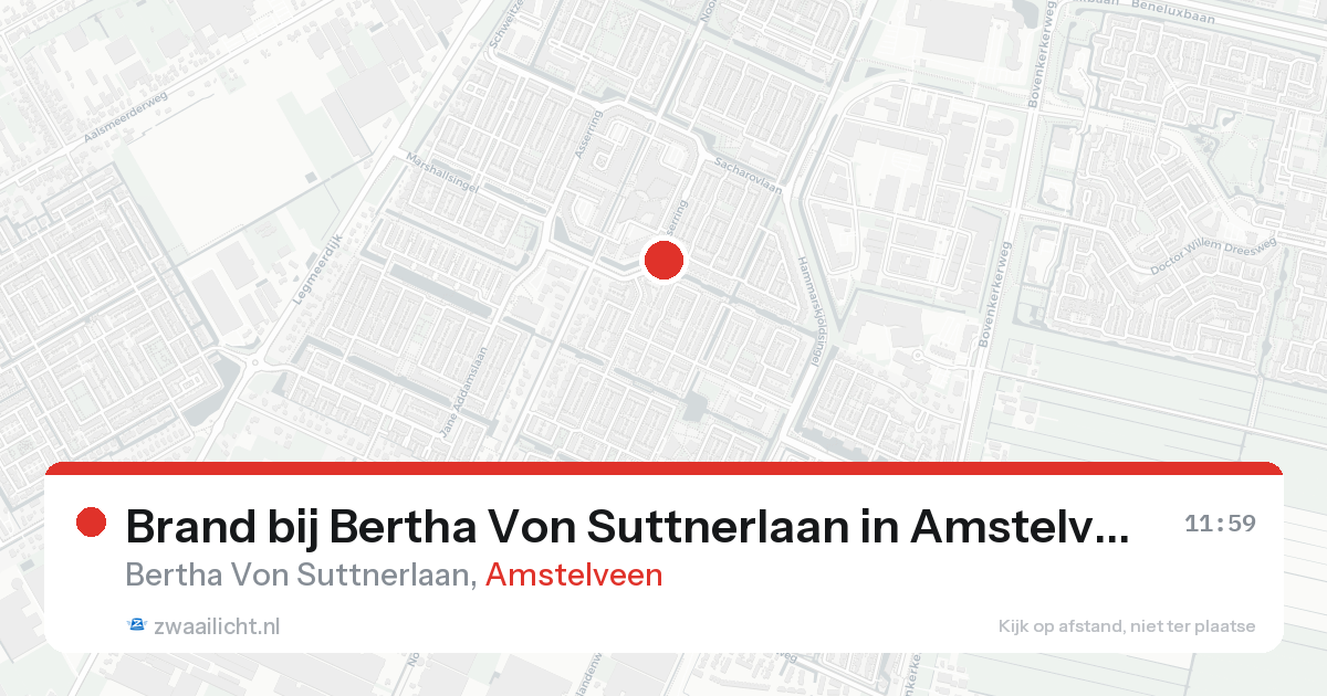 Brand bij Bertha Von Suttnerlaan in Amstelveen — 3 jun 2026