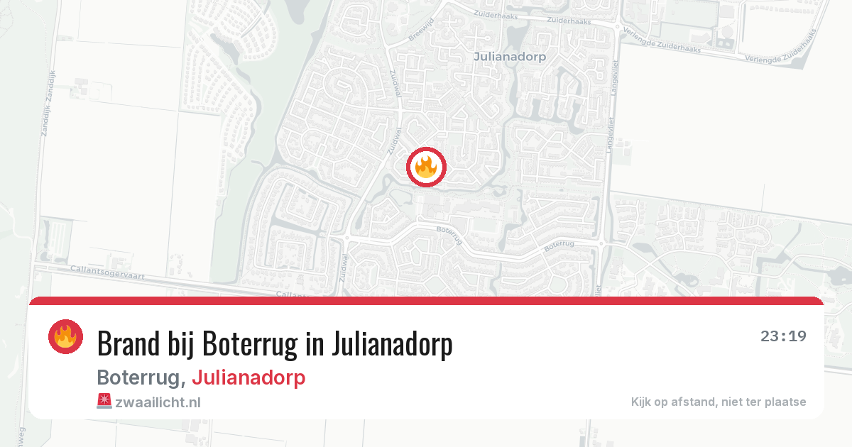 Brand bij Boterrug in Julianadorp — 19 jun 2026