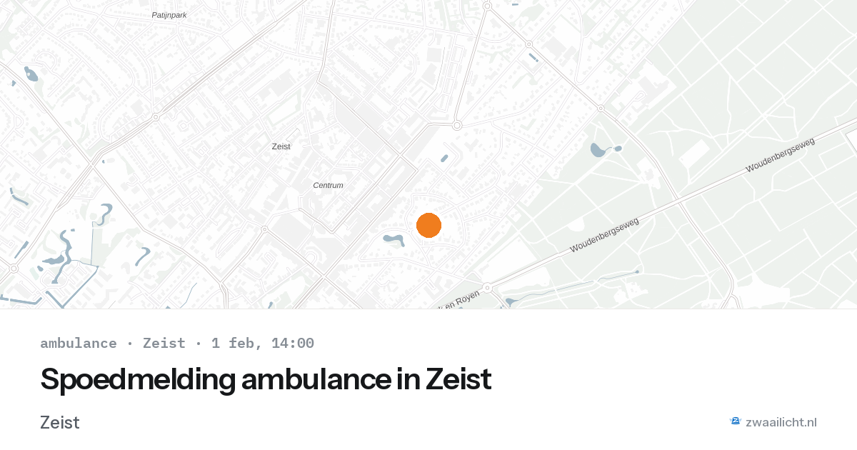 Spoedmelding ambulance in Zeist — 1 feb 2026