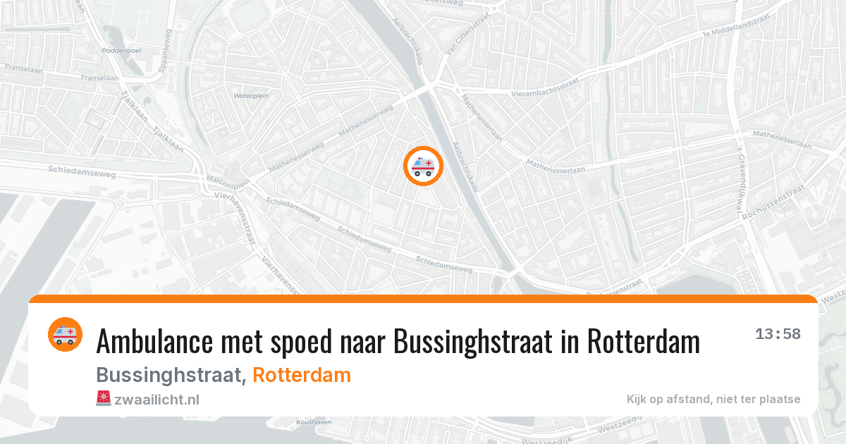 Ambulance met spoed naar Bussinghstraat in Rotterdam — 13 jun 2026