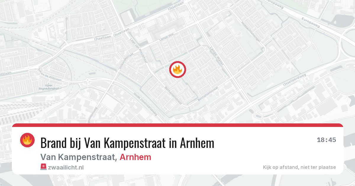 Brand bij Van Kampenstraat in Arnhem — 15 mei 2026