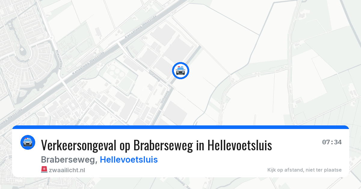Verkeersongeval op Braberseweg in Hellevoetsluis — 7 jul 2026