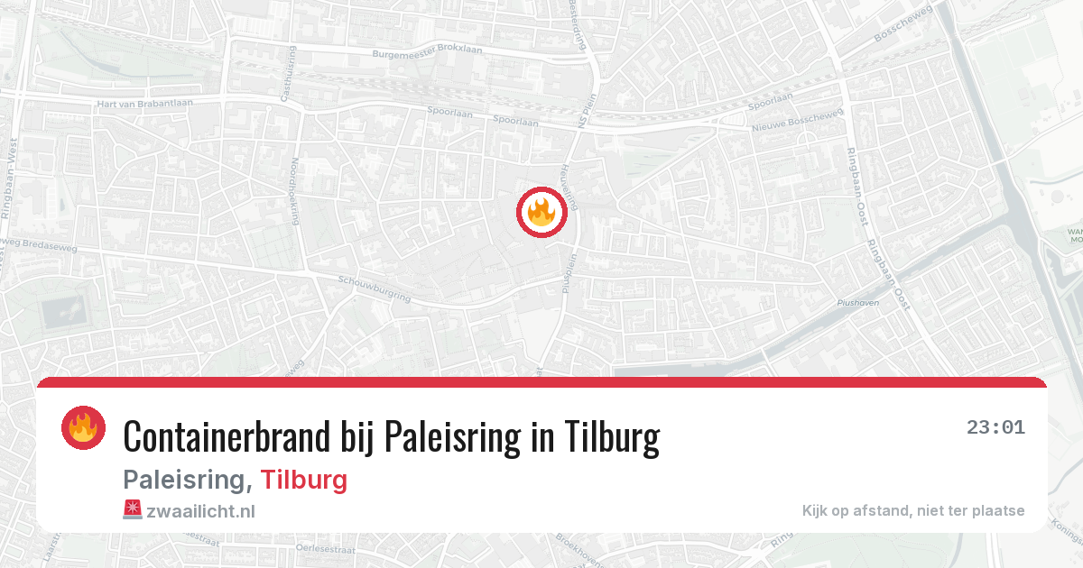 Containerbrand bij Paleisring in Tilburg — 30 jul 2026