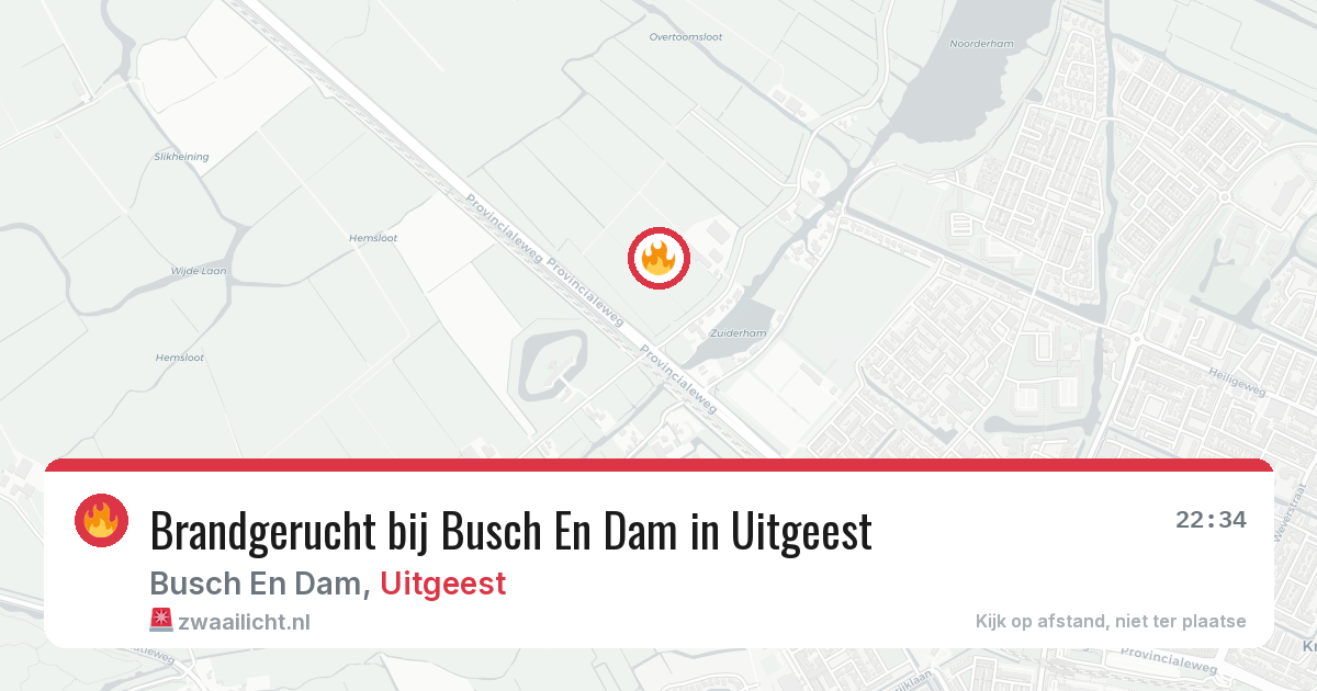 Brandgerucht bij Busch En Dam in Uitgeest — 8 mei 2026