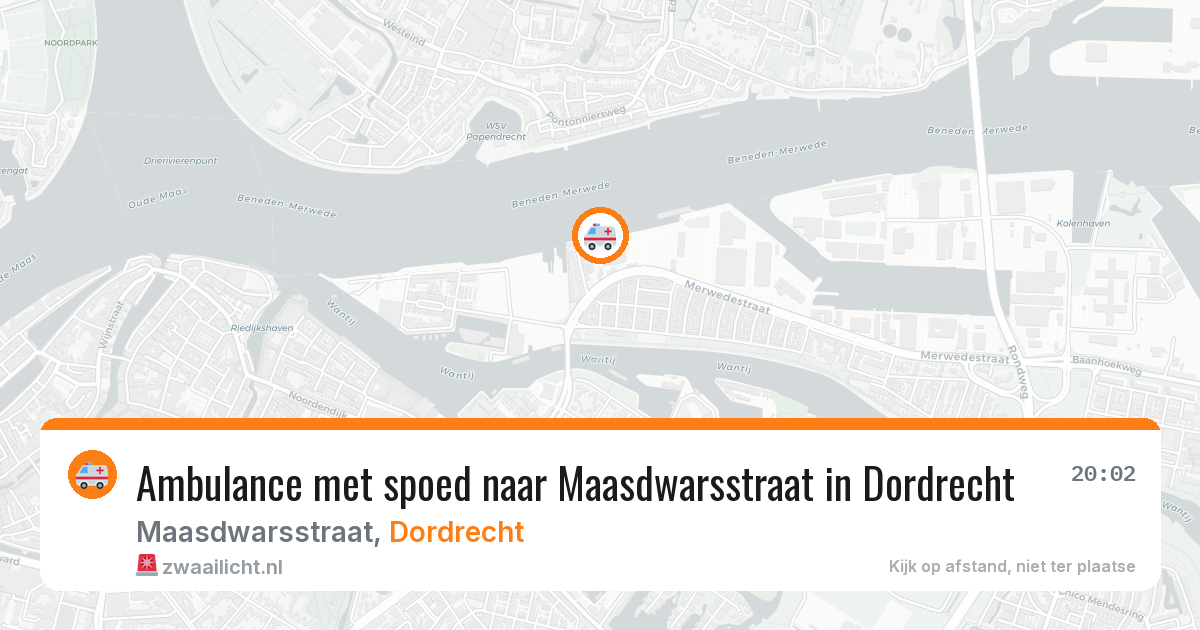 Ambulance met spoed naar Maasdwarsstraat in Dordrecht — 12 feb 2026