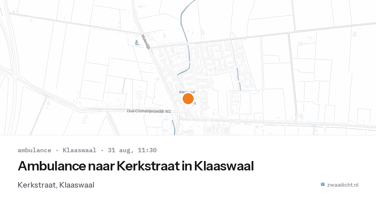 Ambulance naar Kerkstraat in Klaaswaal — 31 aug 2026