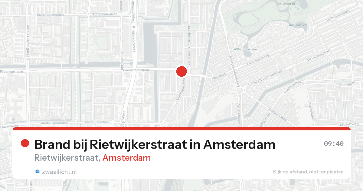 Brand bij Rietwijkerstraat in Amsterdam — 14 jun 2026