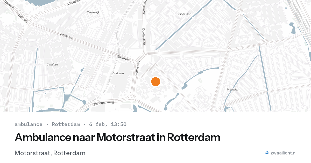 Ambulance naar Motorstraat in Rotterdam — 6 feb 2026