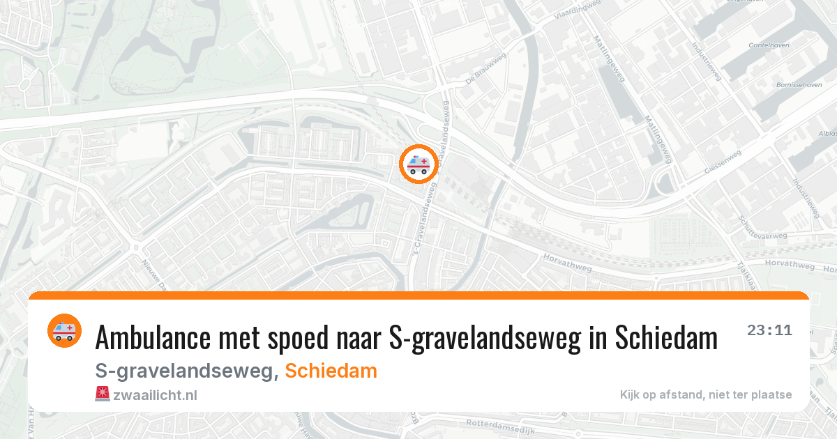 Ambulance met spoed naar S-gravelandseweg in Schiedam — 28 jan 2026