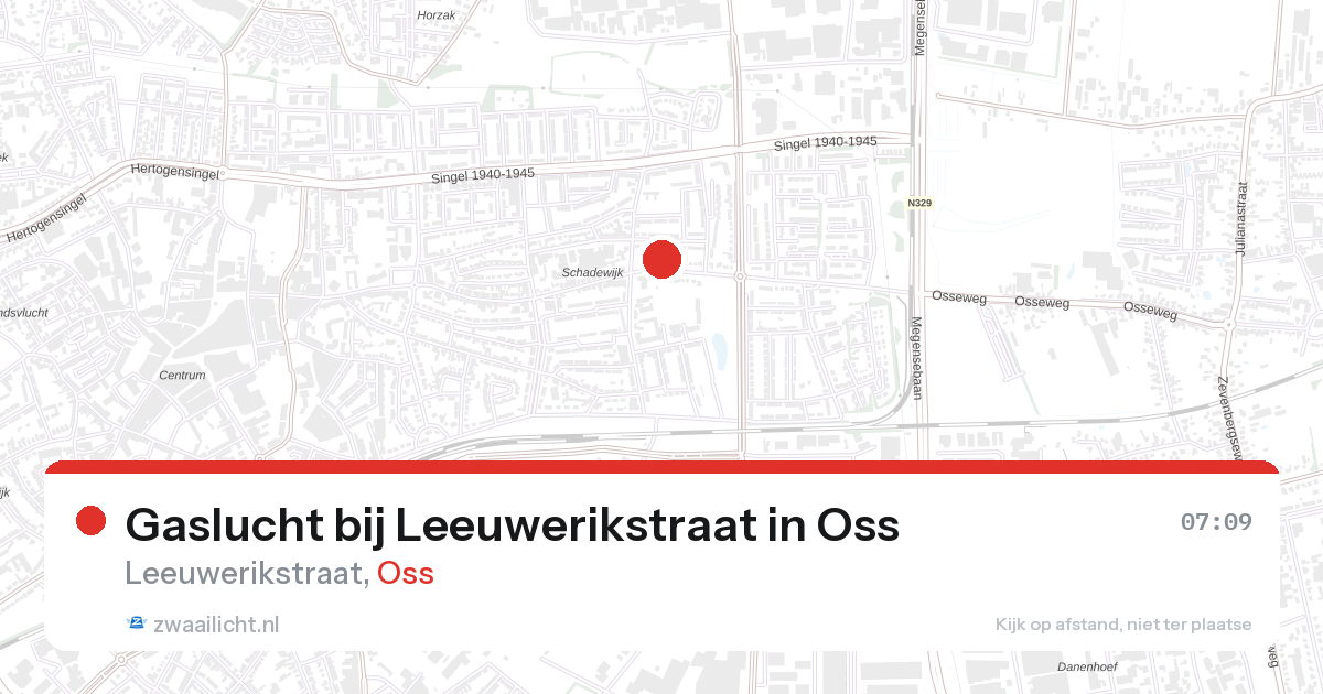 Gaslucht bij Leeuwerikstraat in Oss — 27 aug 2026