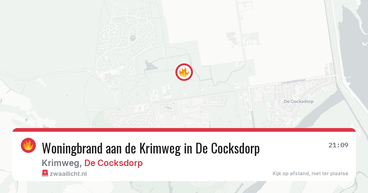 Woningbrand aan de Krimweg in De Cocksdorp — 17 jun 2026