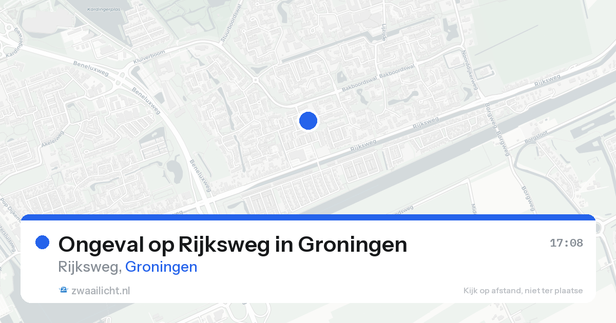 Ongeval op Rijksweg in Groningen — 17 aug 2026