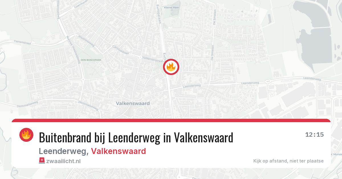 Buitenbrand bij Leenderweg in Valkenswaard — 10 jun 2026