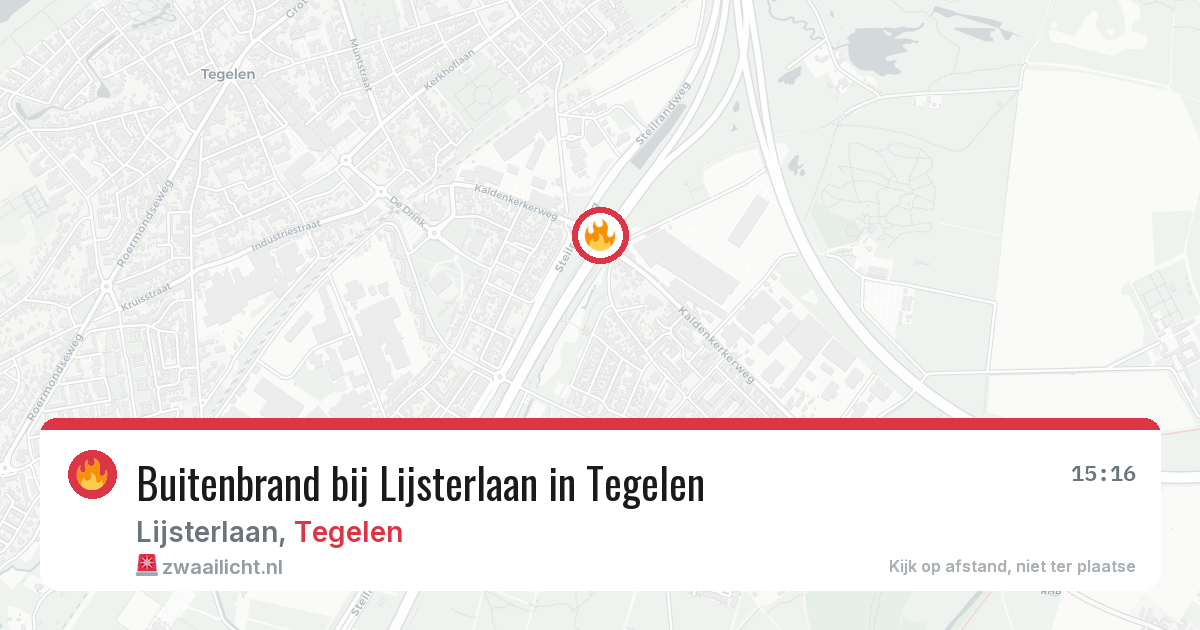 Buitenbrand bij Lijsterlaan in Tegelen — 8 apr 2026