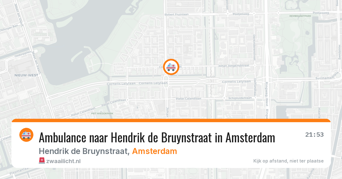 Ambulance naar Hendrik de Bruynstraat in Amsterdam — 5 jul 2026