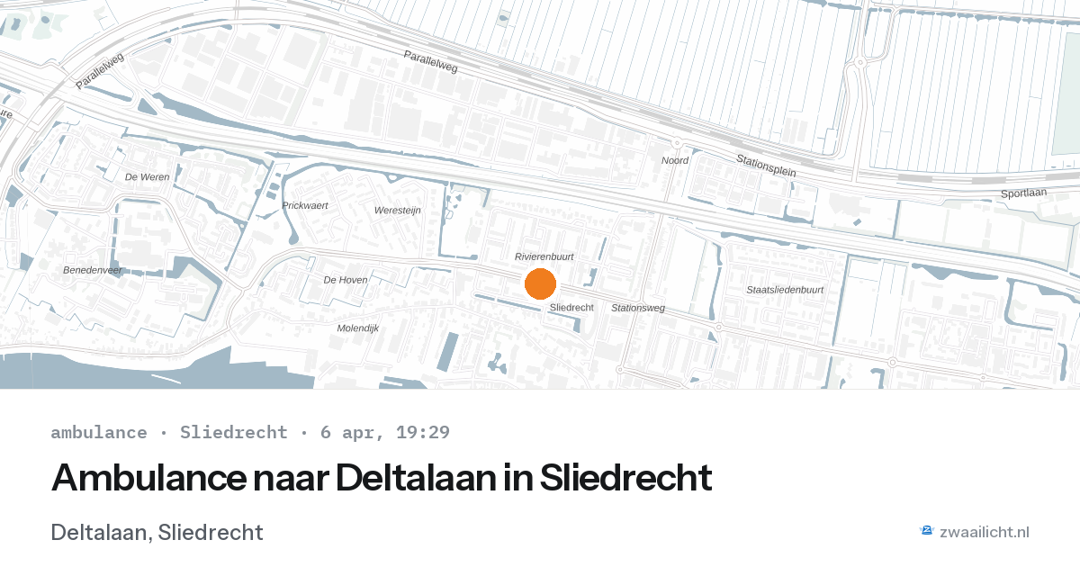 Ambulance naar Deltalaan in Sliedrecht — 6 apr 2026